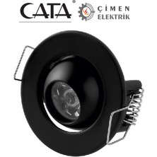 Cata Ct 5268 1.5W Siyah Kasa LED Spot 6400K Beyaz Işık