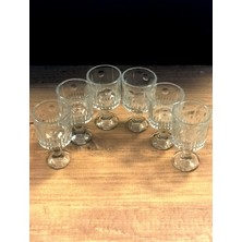 Rayan Cam Bardak 6 Lı Ayaklı Lusy Kahve Yanı Su Bardağı, Coffee, Water Glass 50ml