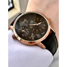 Q&Q Q&Q erkek Deri Kordon Kol Saati