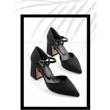 Bambi Siyah Kumaş   Kadın Klasik Topuklu Ayakkabı K01231364004