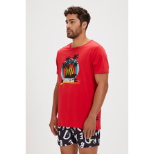 Bad Bear Ricardo Kırmızı Baskılı Erkek Tişört