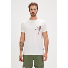 Bad Bear Macaw Beyaz Baskılı Erkek Tişört