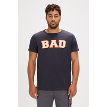 Bad Bear Felt Antrasit Baskılı Erkek Tişört