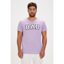 Bad Bear Felt Mor Baskılı Erkek Tişört