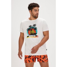 Bad Bear Ricardo Beyaz Baskılı Erkek Tişört