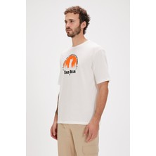 Bad Bear Re-Planet Beyaz Baskılı Erkek Tişört