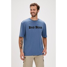 Bad Bear Title Element Mavi Logo Baskılı Basic Erkek Tişört