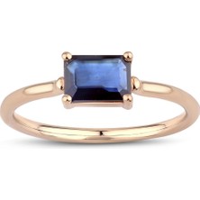 İryum Safir Tasarım Tektaş Yüzük