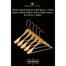 Manken İstanbul Business Class 5 Adet 44 cm Gold Italyan Kanca Masif Ahşap  Elbise Askısı Palto Askısı Ceket Askısı
