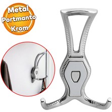 Badem10 Galata Askı Portmanto Metal Vestiyer Duvar Dolap Elbise Askısı Krom Renk Mobilya Askılığı Aparat
