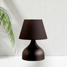 Art&Gift Milano Metal Gövdeli Abajur Siyah Konik Kumaş Başlık Yatak Odası Salon Cafe Aydınlatma