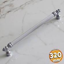 Badem10 Şah 320 mm Krom Renk Kulp Metal Mobilya Dolap Çekmece Kapak Mutfak Kulpları Kulbu Dolabı Kulpu