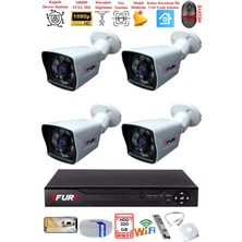 Fury 4 Kameralı 2mp Full Hd Görüntü 6 Atom LED Gece Görüşlü Dış Mekan Güvenlik Kamerası Seti 320 GB