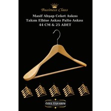 Manken İstanbul Business Class 25 Adet 44 cm Masif Ahşap Takım Elbise Askısı Palto Askısı Ceket Askısı