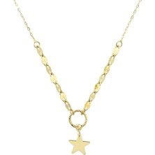 İryum 14 Ayar Altın Yıldız Kolye