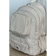 Nemo Bags Bej Orta Boy Okul Çantası Laptop ve Seyahat Sırt Çantası Su Geçirmez Ayıcık Anahtarlık Hediyeli