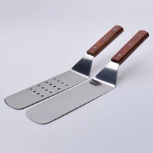 Pengfushop4 No.3 Tarzı 1 Adet Paslanmaz Çelik Izgara Spatula Biftek Kürek Ahşap Saplı Kalbur Spatula Biftek Kızartma Kürek Pişirme Aracı Mutfak Aksesuarları (Yurt Dışından)