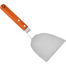 Pengfushop4 Gösteri Olarak Büyük Barbekü Spatula Ahşap Saplı Çelik Kızartma Spatula Teppanyaki Spatula Biftek Spatula Mutfak Pişirme Aksesuarları (Yurt Dışından)