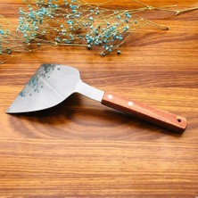 Pengfushop4 Gösteri Olarak Büyük Barbekü Spatula Ahşap Saplı Çelik Kızartma Spatula Teppanyaki Spatula Biftek Spatula Mutfak Pişirme Aksesuarları (Yurt Dışından)