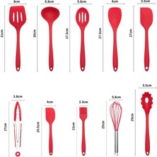 Pengfushop4 Blakc Çorba Kaşığı Tarzı Silikon Mutfak Gereçleri Pişirme Gereçleri Yapışmaz Spatula Kürek Çorba Kaşığı Çırpma Makarna Kevgir Isıya Dayanıklı Pişirme Araçları (Yurt Dışından)