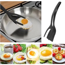 Pengfushop4 Kırmızı Stil Çok Fonksiyonlu Yumurta Çeviriciler Pişirme Maşası Yapışmaz Ekmek Çevirme Aletleri Mutfak Gereçleri Silikon Spatula Pişirme Aracı (Yurt Dışından)