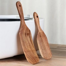 Pengfushop4 C4 Stili Akasya Ahşap Yapışmaz Tava Mutfak Gereçleri Isıya Dayanıklı Ahşap Spatula Adanmış Ahşap Pişirme Kürek Kaşığı (Yurt Dışından)