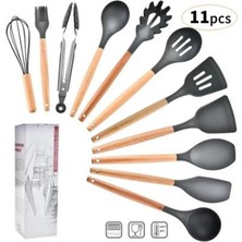 Pengfushop4 Stili Temizle Siyah Ahşap Silikon Mutfak Gereçleri Yapışmaz Kaşık Çorba Kepçesi Turner Spatula Maşası Pişirme Gereçleri Pişirme Tencere Gadget'ı (Yurt Dışından)