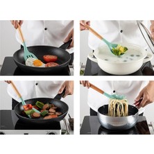 Pengfushop4 No.11 Stili Nane Yeşili Mutfak Gereçleri Yapışmaz Ahşap Saplı Pişirme Gereçleri Premium Silikon Malzeme Pişirme Spatula Kaşığı Ev Gereçleri (Yurt Dışından)