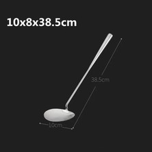 Pengfushop4 10X8X38.5CM Stili Paslanmaz Çelik Büyük Uzun Saplı Spatula Kaşık Kepçe Restoran Kantin Şefi Büyük Tencere Kürek Mutfak Eşyası Seti Bambu Spatula (Yurt Dışından)