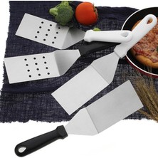 Pengfushop4 No.2 Tarzı Paslanmaz Çelik Pişirme Gereçleri Kızarmış Biftek Kürek Için Büyük Turners Uzun Saplı Oluklu Turner Spatula Mutfak Aletleri (Yurt Dışından)