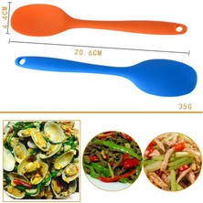 Pengfushop4 Kırmızı Stil Kek Macun Spatula Silikon Kaşık Karıştırma Kaşığı Uzun Saplı Pişirme Gereçleri Sofra Takımı Mutfak Çorba Kaşıkları (Yurt Dışından)