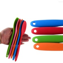 Pengfushop4 Kırmızı Stil Kek Macun Spatula Silikon Kaşık Karıştırma Kaşığı Uzun Saplı Pişirme Gereçleri Sofra Takımı Mutfak Çorba Kaşıkları (Yurt Dışından)