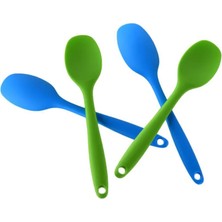 Pengfushop4 Kırmızı Stil Kek Macun Spatula Silikon Kaşık Karıştırma Kaşığı Uzun Saplı Pişirme Gereçleri Sofra Takımı Mutfak Çorba Kaşıkları (Yurt Dışından)