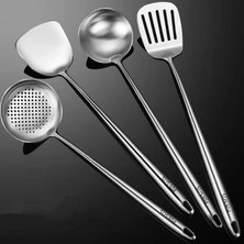 Pengfushop4 No.1 Tarzı 304 Paslanmaz Çelik Wok Spatula Mutfak Oluklu Turner Kaşık Pota Kürek Pişirme Araçları Güveç Gereç Seti Utensilio Cocina (Yurt Dışından)