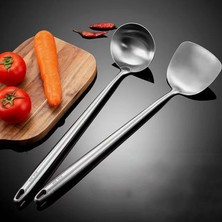 Pengfushop4 No.1 Tarzı 304 Paslanmaz Çelik Wok Spatula Mutfak Oluklu Turner Kaşık Pota Kürek Pişirme Araçları Güveç Gereç Seti Utensilio Cocina (Yurt Dışından)