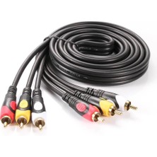 Koodmax - 3rca Erkek To 3 Rca Lale Tos Scart Kompozit Ses Video Av Kablosu - 1.8 Metre