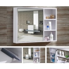 Thevida Aynali Banyo Dolabi, Tek Kapakli 65X60 Üst Modül Mıknatıslı Bas-Aç Kapak