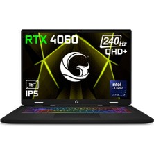 Game Garaj Slayer4 U7-4060 C4 Intel Core Ultra 7 155H 64GB Ram 2tb SSD RTX4060 16" Qhd 240Hz IPS Freedos Dizüstü Bilgisayar + Çanta