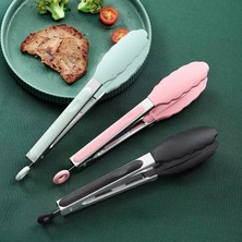 Pengfushop4 Kırmızı Stil Barbekü Alet Silikon Kaymaz Gıda Maşası Mutfak Maşası Gereç Pişirme Maşası Klip Kelepçe Barbekü Salata Aletleri Izgara Mutfak Aksesuarları (Yurt Dışından)