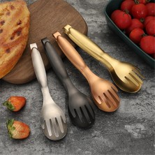 Pengfushop4 Gül Altın Tarzı Mutfak Paslanmaz Çelik Gıda Maşası Et Salatası Ekmek Barbekü Büfesi Barbekü Barbekü Açık Büfesi Servis Maşası Mutfak Aksesuarları Pişirme Gereçleri (Yurt Dışından)