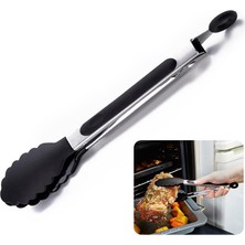 Pengfushop4 Turuncu Tarzı 1 Adet Silikon Gıda Maşası Paslanmaz Çelik Ekmek Maşası Kaymaz Pişirme Klipsi Isıya Dayanıklı Kelepçe Barbekü Klipsi Mutfak Izgara Gereçleri (Yurt Dışından)