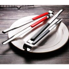 Pengfushop4 Açık Sarı Stil Paslanmaz Çelik Gıda Maşası Mutfak Maşası Silikon Kaymaz Pişirme Klipsi Kelepçe Barbekü Salatası Ekmek Klipsi Izgara Mutfak Pişirme Malzemeleri (Yurt Dışından)