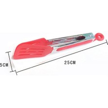 Pengfushop4 Kırmızı Stil Renkli Barbekü Gıda Maşası Paslanmaz Çelik Barbekü Maşası Ekmek Salatası Barbekü Kaymaz Pişirme Mutfak Selfservis Aksesuarları Aracı (Yurt Dışından)