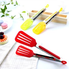 Pengfushop4 Kırmızı Stil Renkli Barbekü Gıda Maşası Paslanmaz Çelik Barbekü Maşası Ekmek Salatası Barbekü Kaymaz Pişirme Mutfak Selfservis Aksesuarları Aracı (Yurt Dışından)