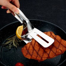 Pengfushop4 Gümüş Tarzı Paslanmaz Çelik Biftek Kelepçesi Barbekü Gıda Maşası Mutfak Aksesuarları Barbekü Pişirme Kızarmış Balık Et Kelepçesi Pişirme Pasta Ekmek Klipsi (Yurt Dışından)