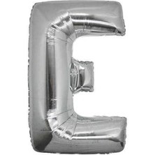 Kidspartim E Harf Gümüş Folyo Balon 34 Inc 80 cm