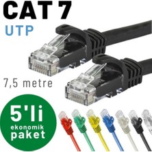 Irenıs 5 Adet 7,5 Metre Cat7 Kablo Ethernet Network Internet Lan Kablosu