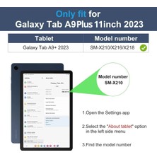 TEKNETSTORE Samsung Galaxy Tab A9 Plus SM-X210 11 Inç Tablet Uyumlu Standlı Akıllı Kılıf Smart Cover Siyah