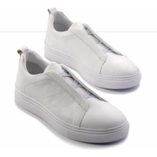 Bambi Beyaz Hakiki Deri Erkek Sneaker E01585712803