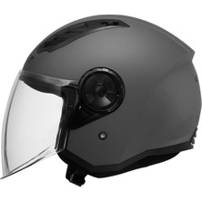 Ls2 Airflow 2 Açık Motosiklet Kaskı Mat Titanyum Polikarbon Dış Kabuk Geliştirilmiş Hava Akışı